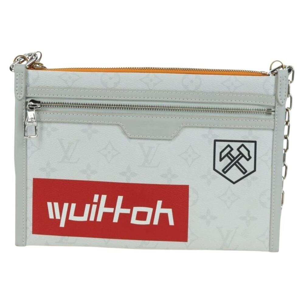 Louis Vuitton Monogram Flat Messenger Shoulder Bag Yellow